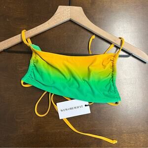 NWT WeWoreWhat Leigh Top Gradient ZNB Bright Green Multi Small